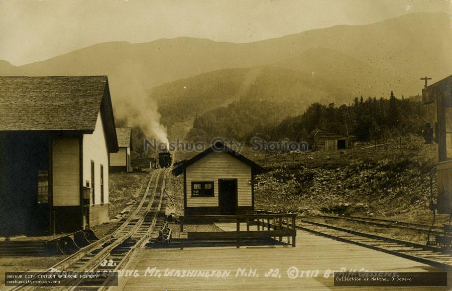 Postcard: Train ascending Mt. Washington, New Hampshire